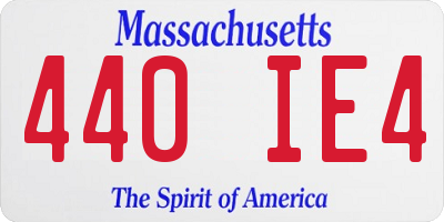 MA license plate 440IE4
