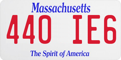 MA license plate 440IE6