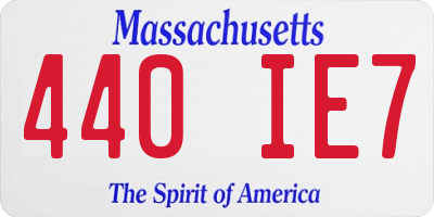 MA license plate 440IE7