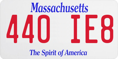 MA license plate 440IE8