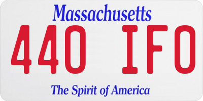 MA license plate 440IF0
