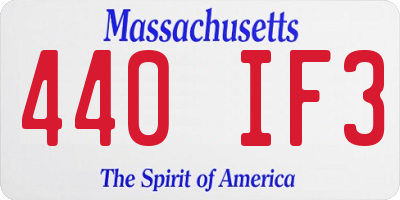 MA license plate 440IF3