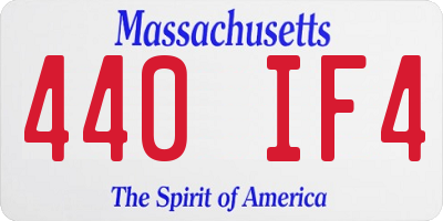 MA license plate 440IF4