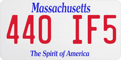 MA license plate 440IF5