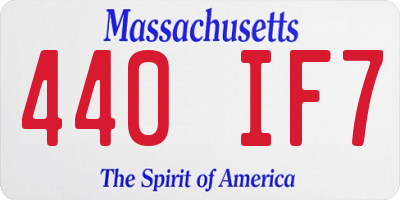 MA license plate 440IF7
