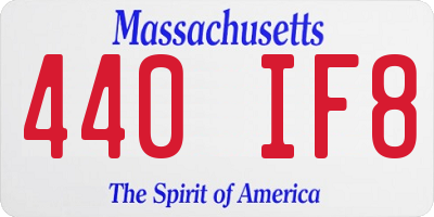 MA license plate 440IF8