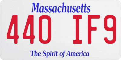 MA license plate 440IF9