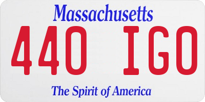 MA license plate 440IG0