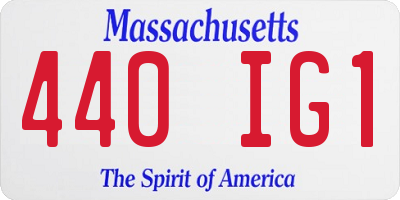 MA license plate 440IG1