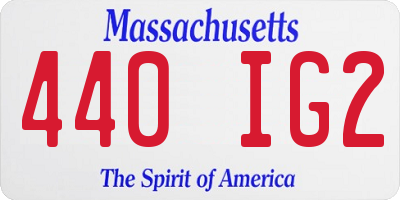 MA license plate 440IG2