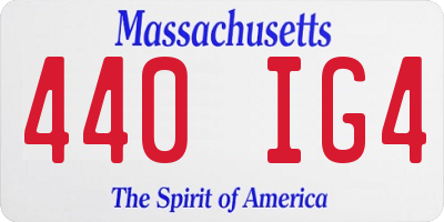 MA license plate 440IG4