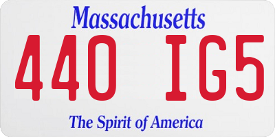 MA license plate 440IG5