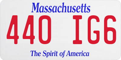 MA license plate 440IG6