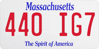 MA license plate 440IG7