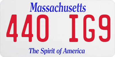 MA license plate 440IG9