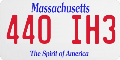 MA license plate 440IH3