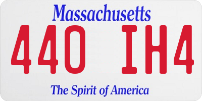 MA license plate 440IH4