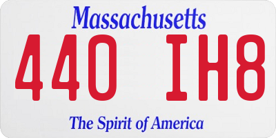 MA license plate 440IH8