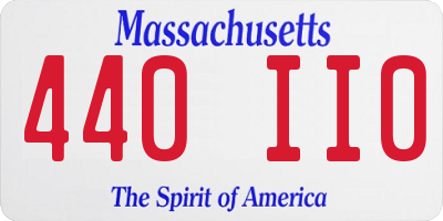 MA license plate 440II0