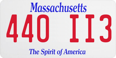 MA license plate 440II3
