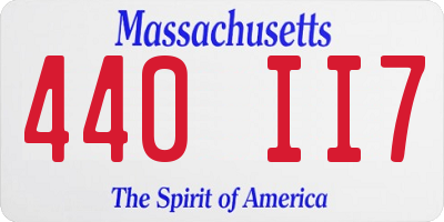 MA license plate 440II7