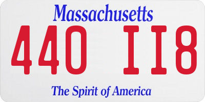MA license plate 440II8