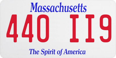 MA license plate 440II9
