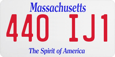 MA license plate 440IJ1