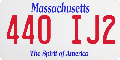 MA license plate 440IJ2