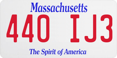 MA license plate 440IJ3
