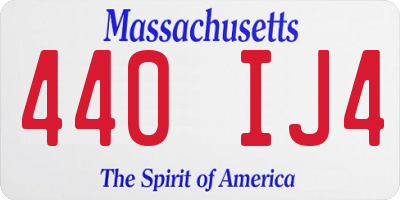 MA license plate 440IJ4