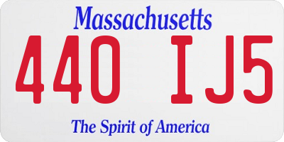 MA license plate 440IJ5