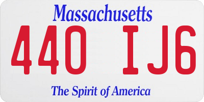 MA license plate 440IJ6