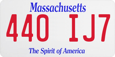 MA license plate 440IJ7
