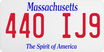 MA license plate 440IJ9