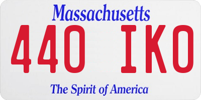 MA license plate 440IK0