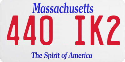 MA license plate 440IK2