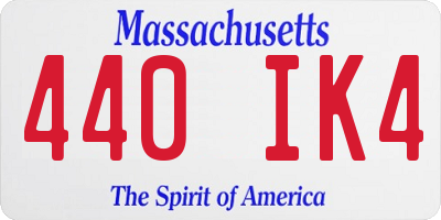 MA license plate 440IK4
