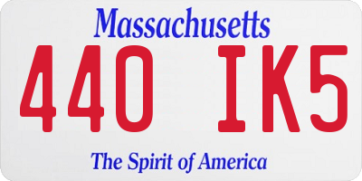 MA license plate 440IK5
