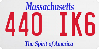 MA license plate 440IK6
