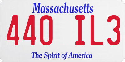 MA license plate 440IL3