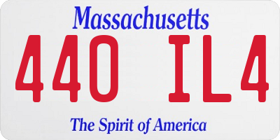 MA license plate 440IL4