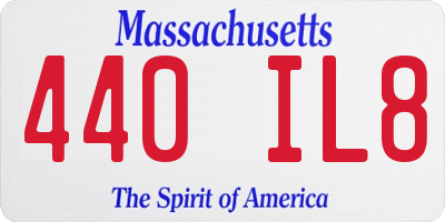 MA license plate 440IL8