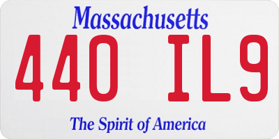 MA license plate 440IL9