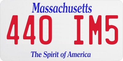 MA license plate 440IM5