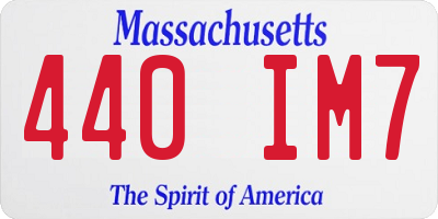 MA license plate 440IM7