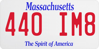 MA license plate 440IM8