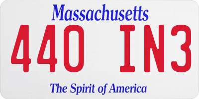 MA license plate 440IN3