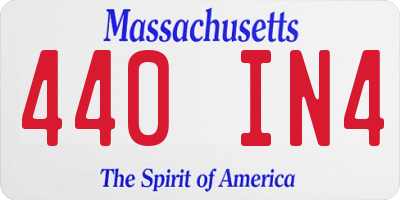 MA license plate 440IN4
