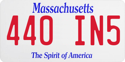 MA license plate 440IN5